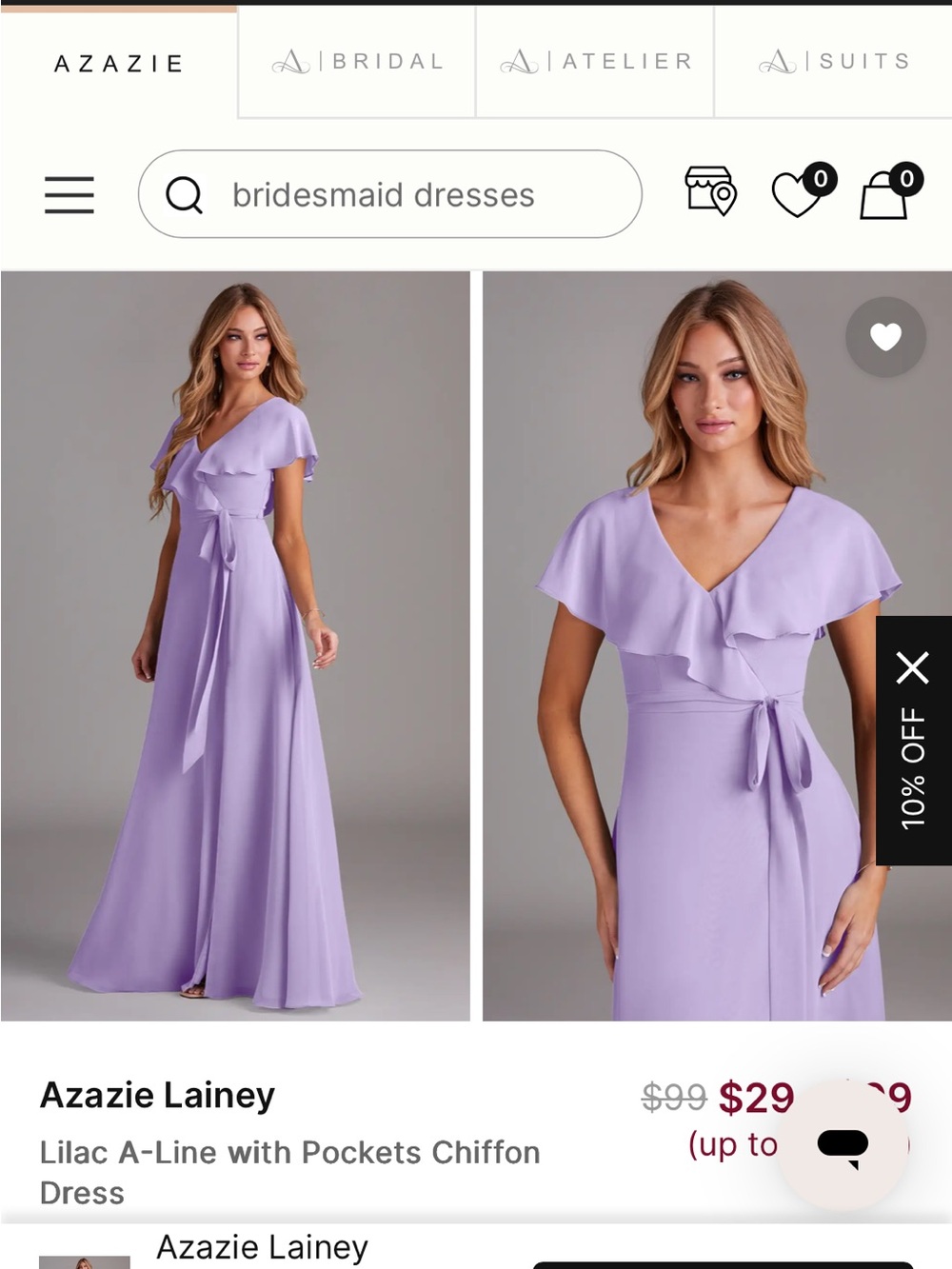Azazie Lainey in Lilac - Picture 3 of 4